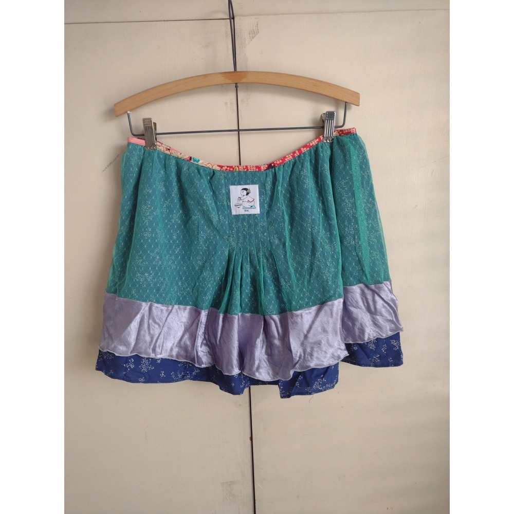 Vtg Y2k REbE Mini Skirt Sz M Silk Lace Grunge Whimsigoth Fairy Boho Patchwork